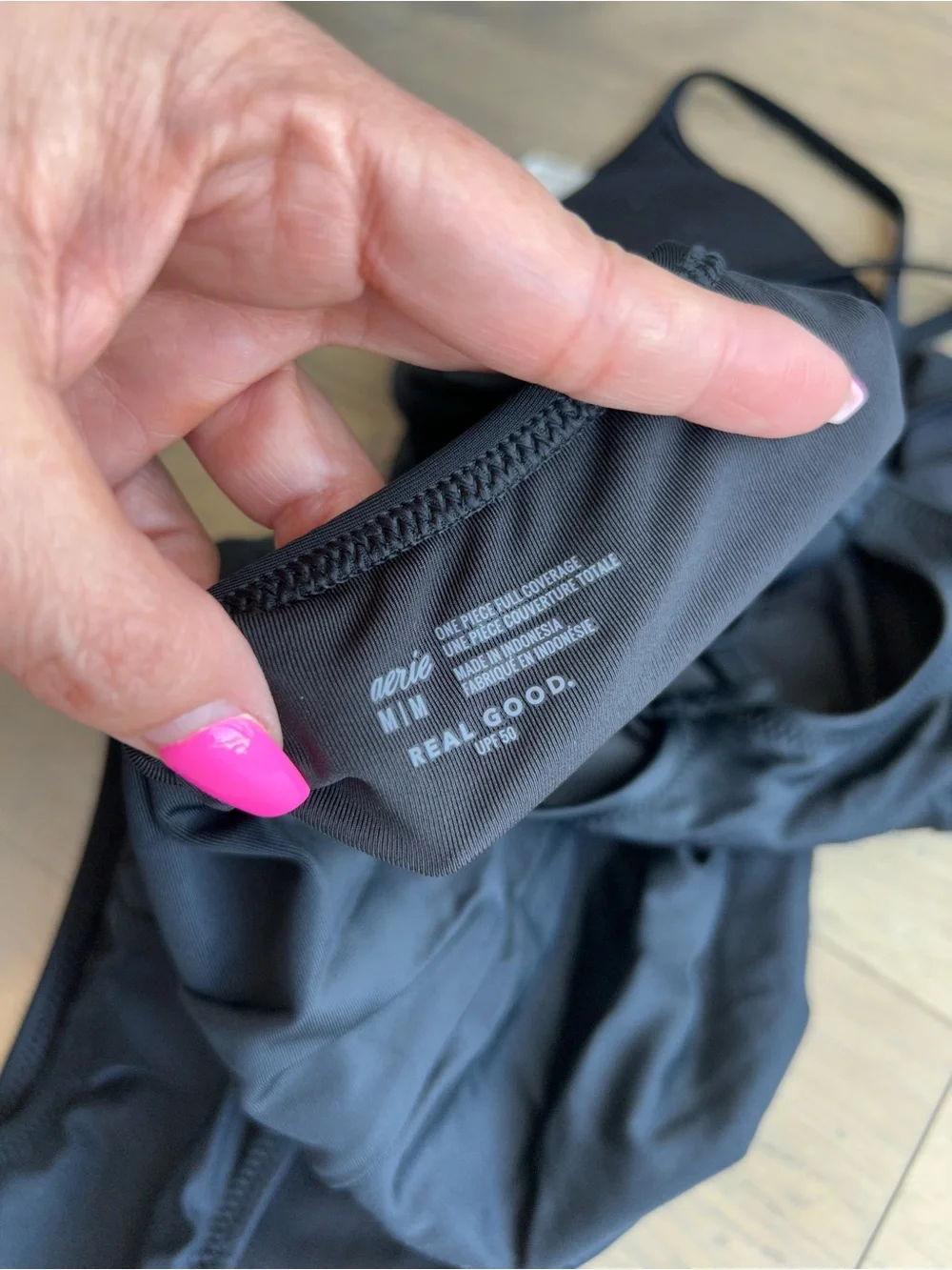 🪴 aerie Black Lace-Up Back One-Piece Swimsuit - NWT - Picture 8 of 8